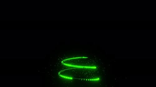 Videohive - Glowing green christmas tree animation with yellow star light particles on black background - 42151496 - 42151496