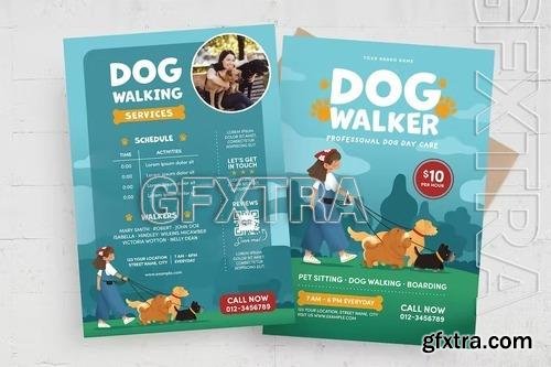 Dog Walking Flyer Template SL2MTEU