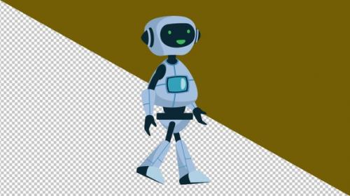 Videohive - Robot Animation Walk 4k Alpha - 42182177 - 42182177