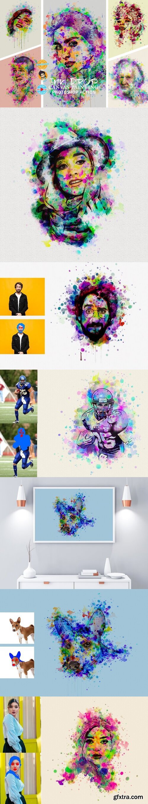 Creativemarket - Ink Drop Painting Photoshop Action 6802788