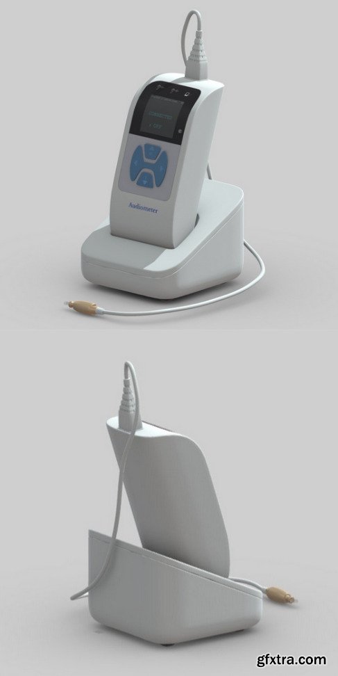 Medical Audiometer Hearing Screener PBR 3D Model
