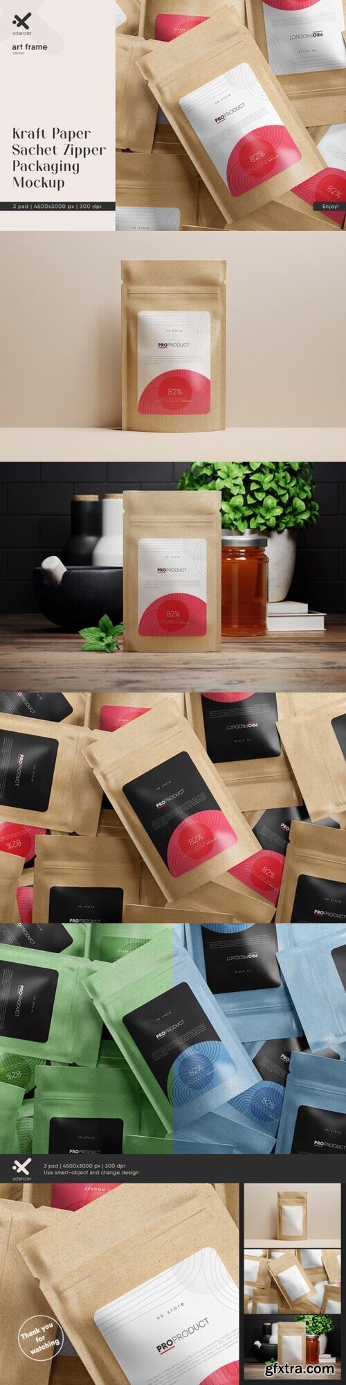 Kraft Paper Sachet Packaging Mockup