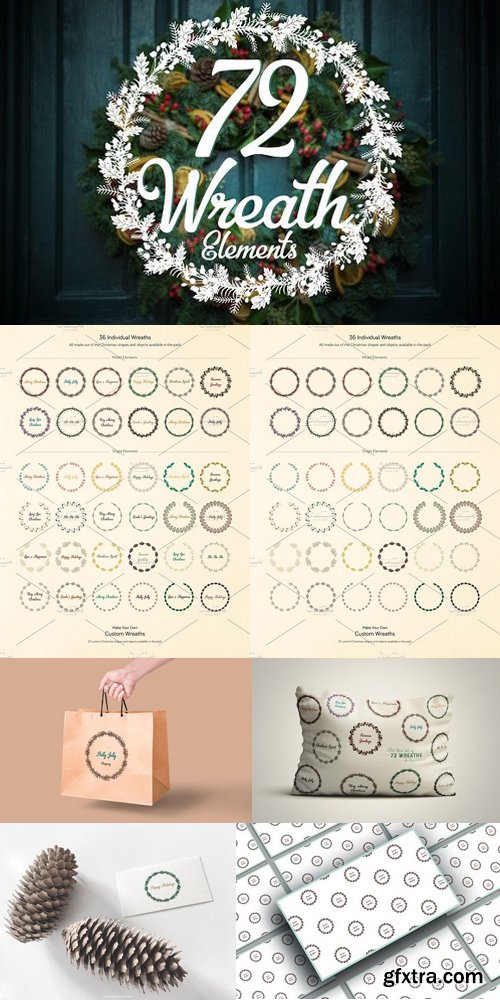 Christmas Wreaths Collection of 72