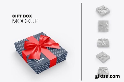 Set Glossy Gift Box Mockup D2NGTEX