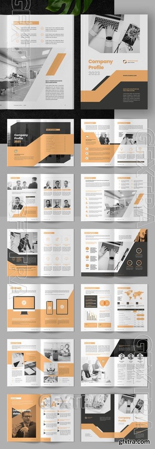 Company Profile Layout with Orange Accents 522339897