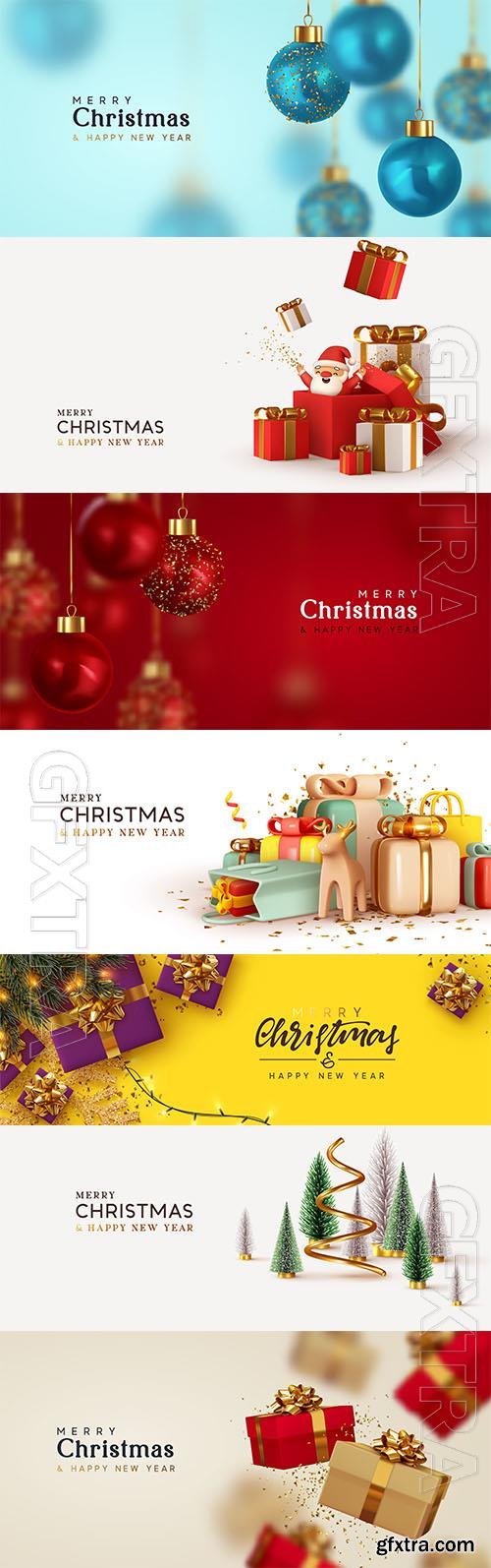 Happy new year and merry christmas background