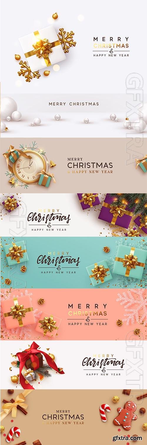 2023 New Year, festive vector banners