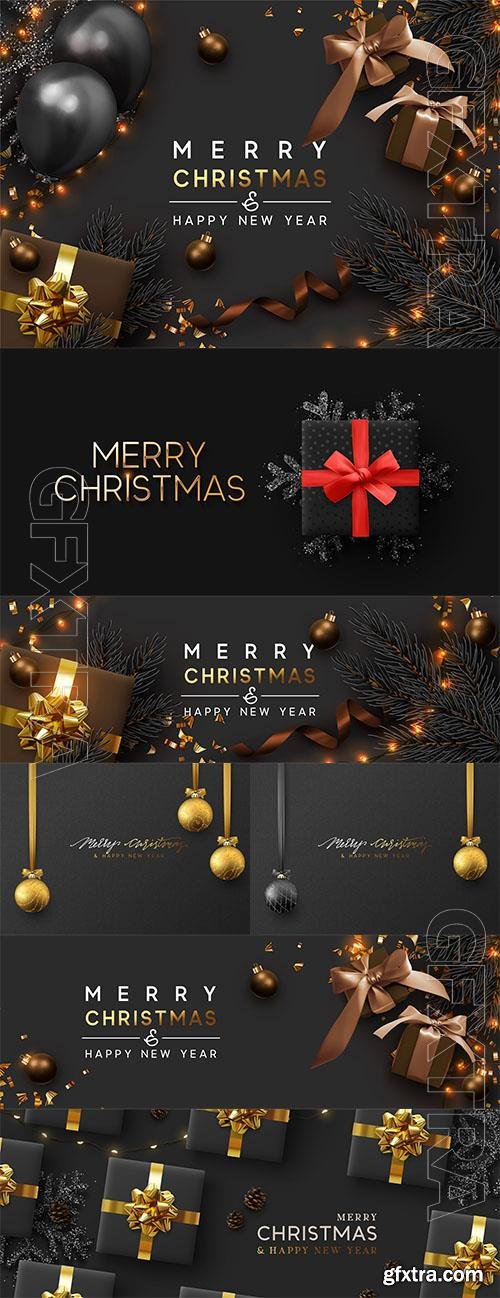 Merry christmas and happy new year background