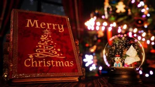 Videohive - The Merry Christmas Book And The Snow Globe - 42187473 - 42187473