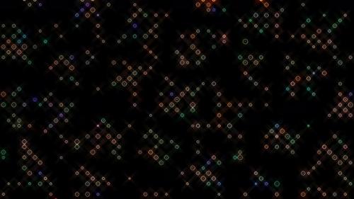 Videohive - 3D Abstract shining bright lines set wave dots colorful, black background - 42190341 - 42190341