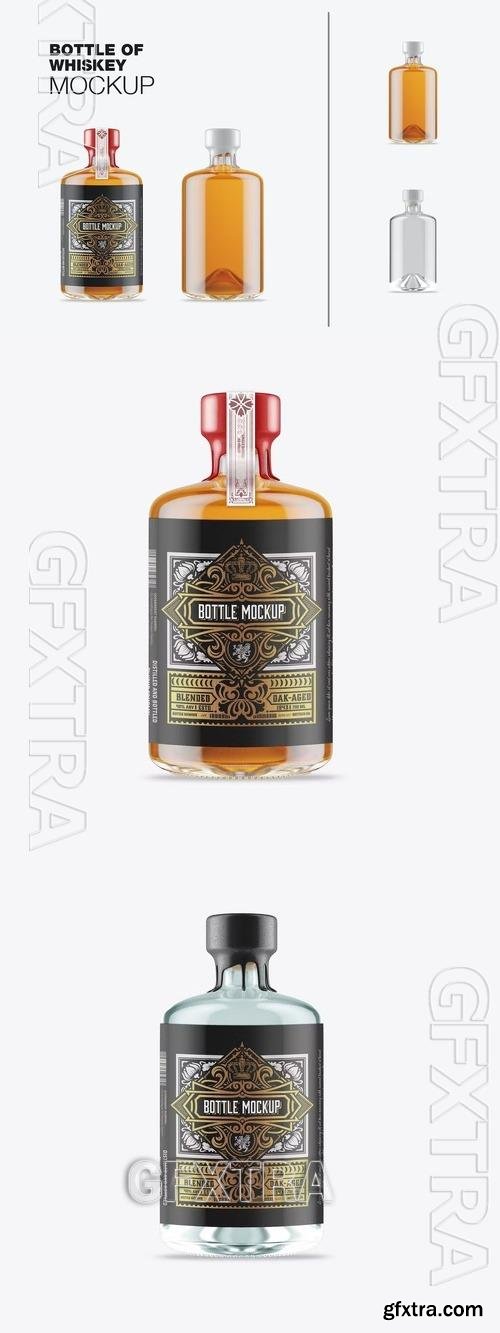 Liquor Glass Bottle with Wax Cap Mockup CH92BMM