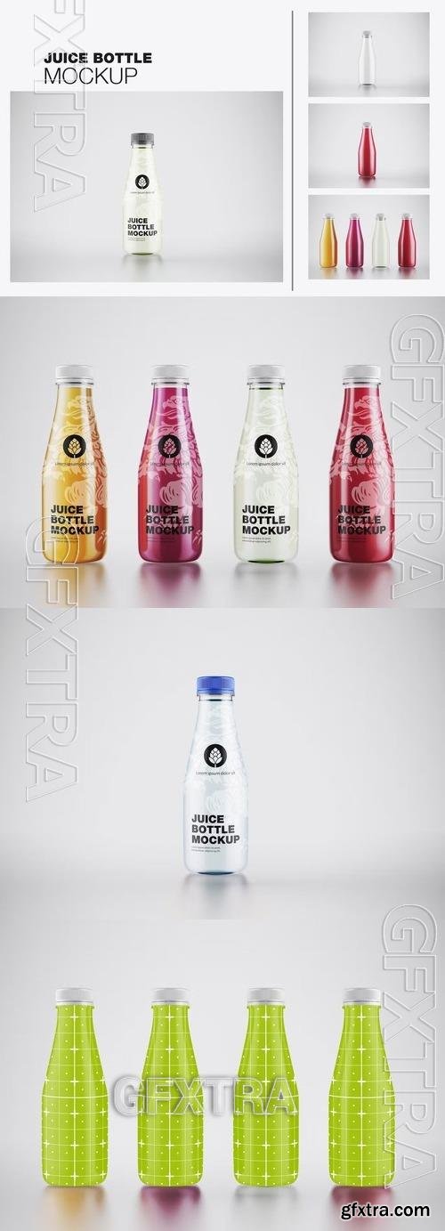 Set Juice Glass Bottles Mockup JDRSFEX