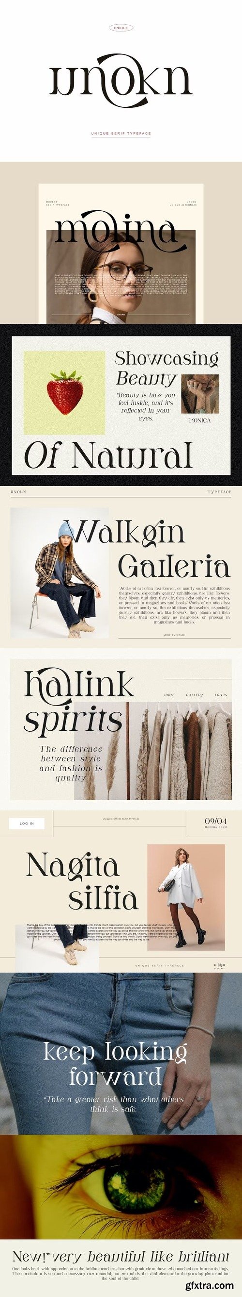 Unokn unique serif typeface