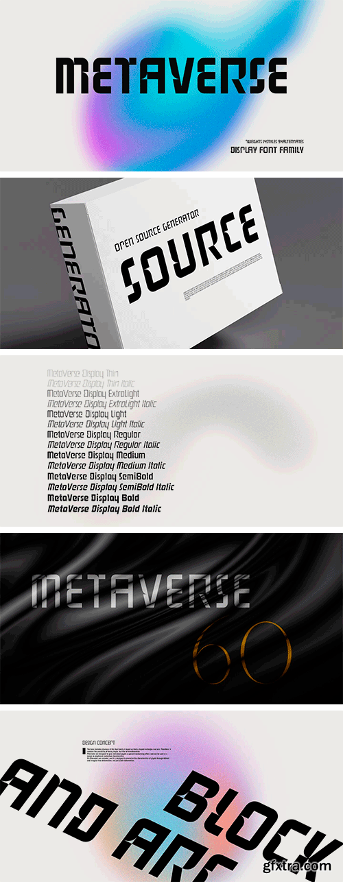 Metaverse Display Font Family