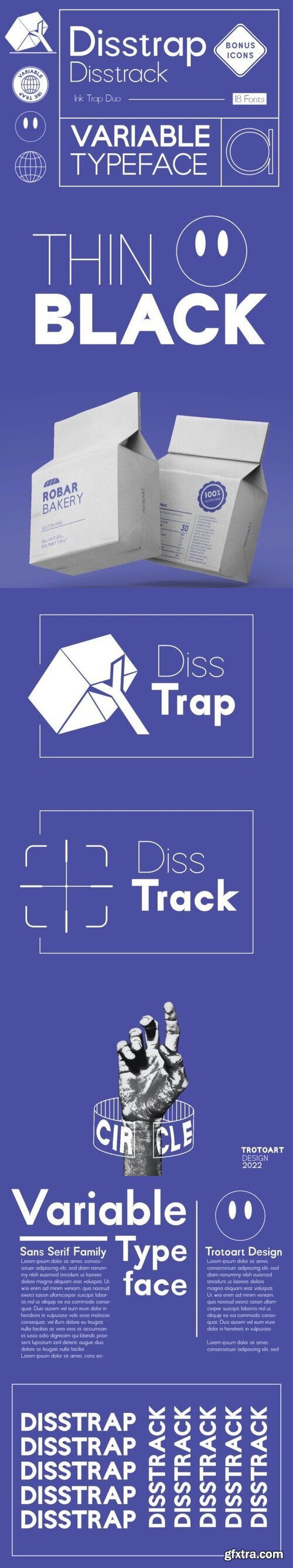 Disstrap and Disstrack Font