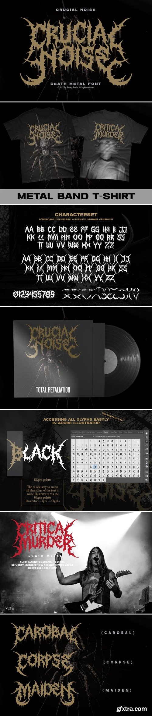 Crucial Noise - Death Metal Font