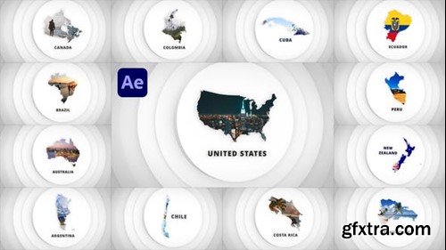 Videohive 3D Disks Maps Opener - Americas & Australia for After Effects 42280505