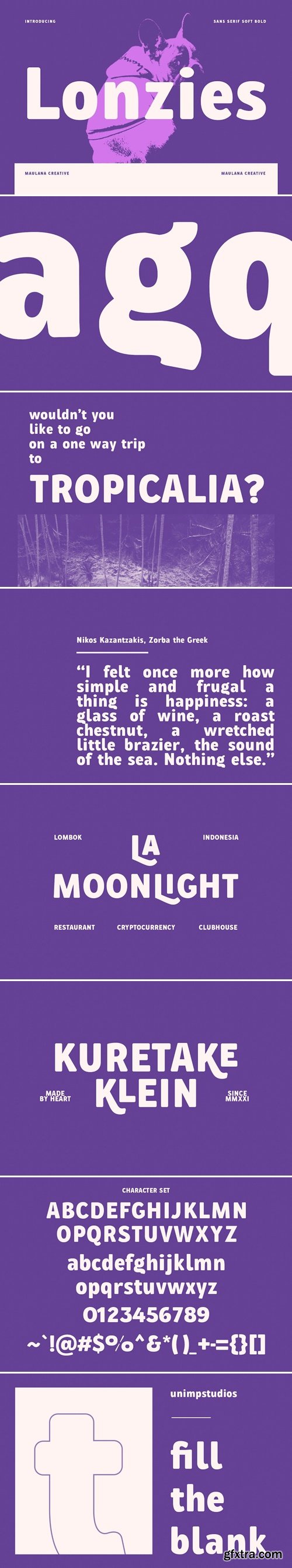 Lonzies Display Sans Serif Soft Bold Font