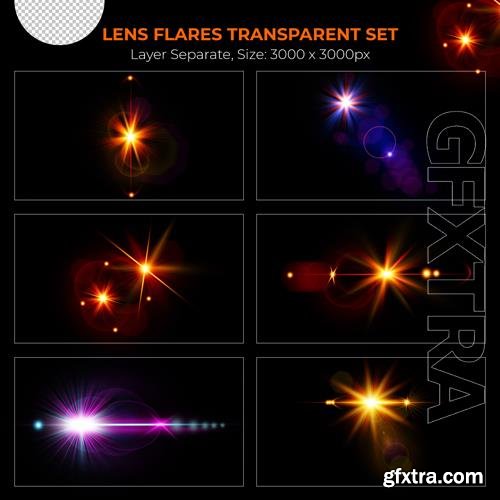 PSD realistic colorful lens flare lights effect collection vol 7