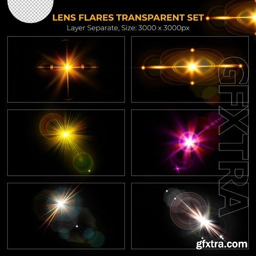 PSD realistic colorful lens flare lights effect collection vol 5