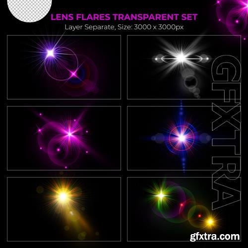 PSD realistic colorful lens flare lights effect collection vol 16