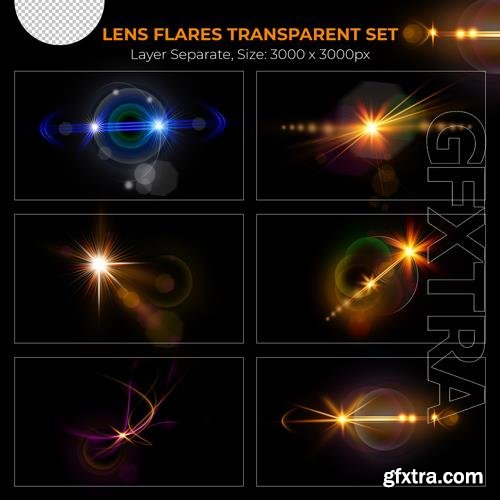 PSD realistic colorful lens flare lights effect collection vol 17