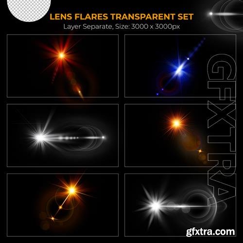 PSD realistic colorful lens flare lights effect collection vol 14