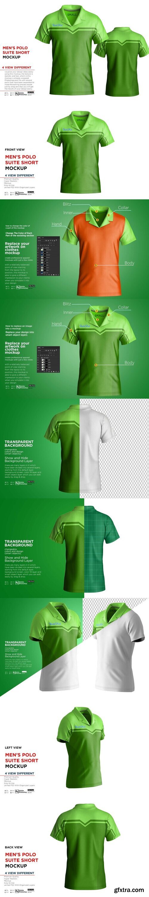 CreativeMarket - Men\'s Polo Suite Short Mockup 10371767