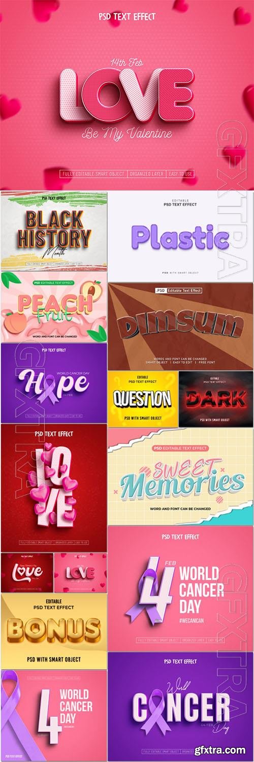 Psd style text effect editable set vol 45