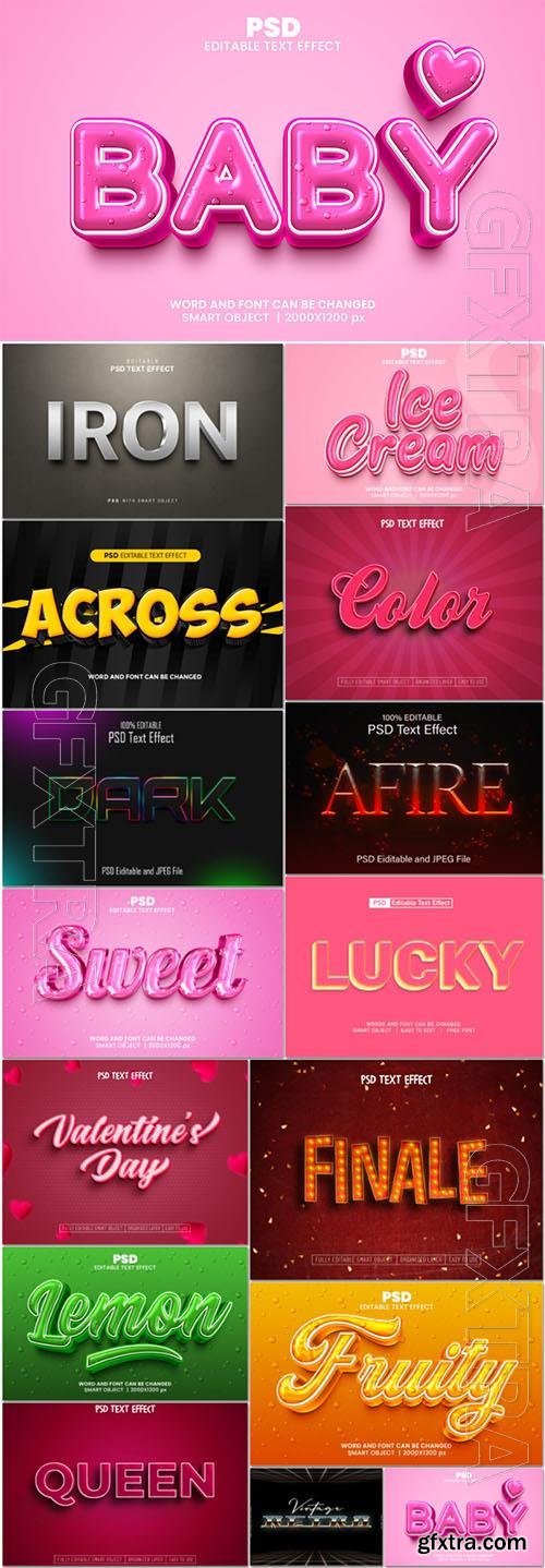 Psd style text effect editable set vol 44