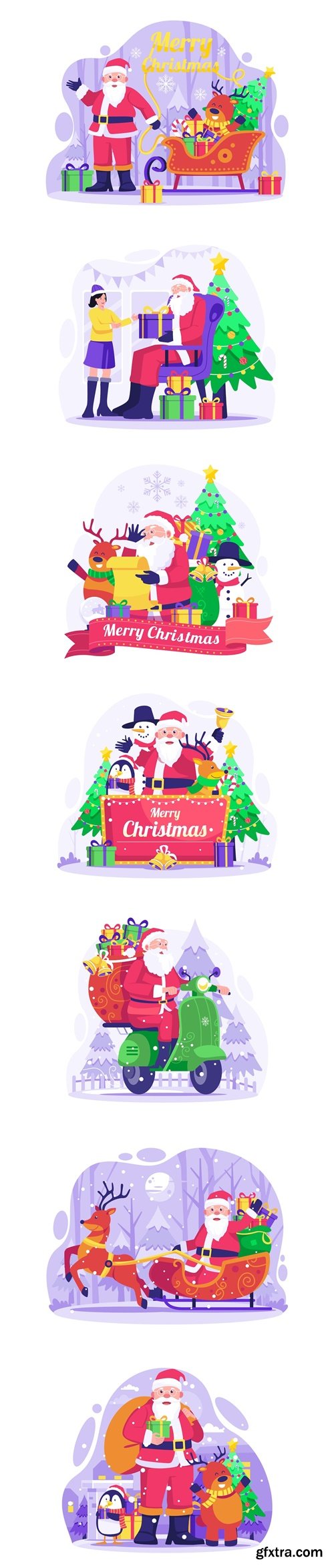 Merry Christmas & Santa Claus concept design illustration