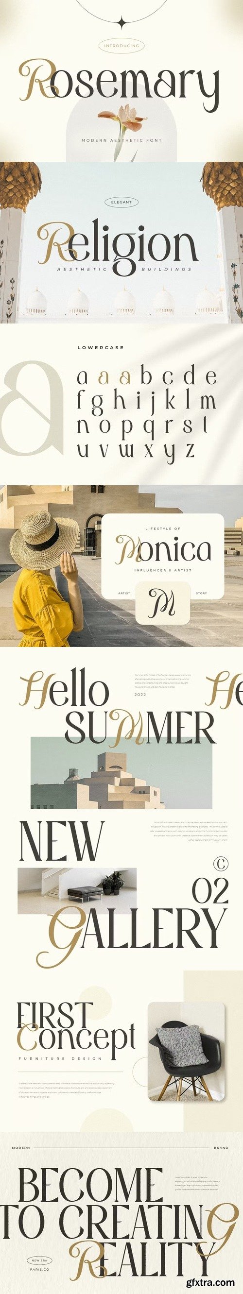 Rosemary modern aesthetic font