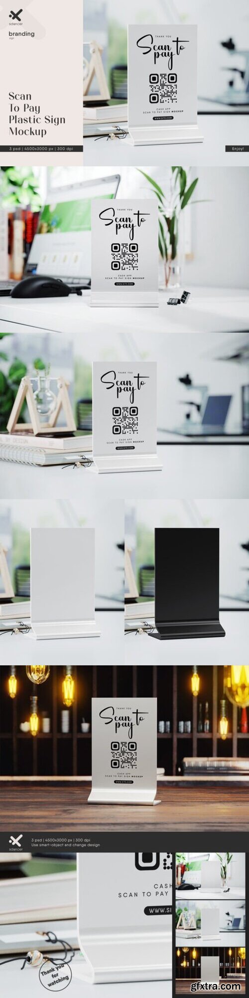 Scan to Pay Plastic Sign Mockup