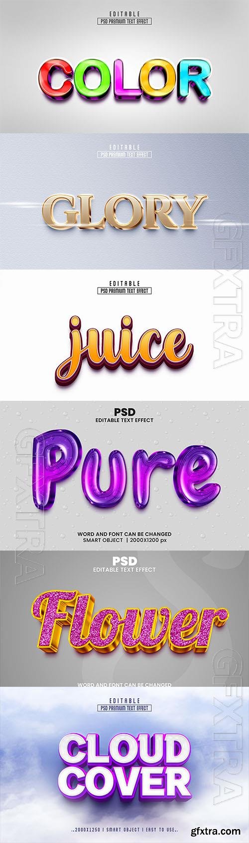 Psd style text effect editable set vol 50