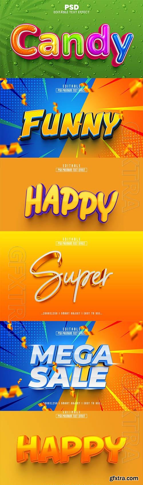 Psd style text effect editable set vol 47