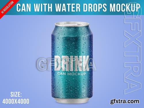 Can with Water Drops Mockup 527900190