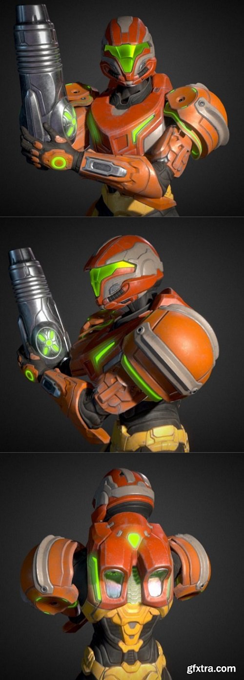 Spartan Samus Varia Orange 3D Model