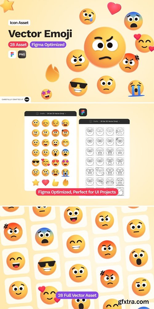 28 Set 3D Vector Emoji - Icon Asset VY285V4