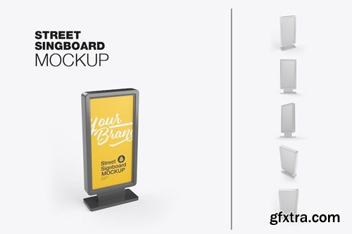 Set Outdoor Kiosk Advertisement Mockup 7VRGUPC