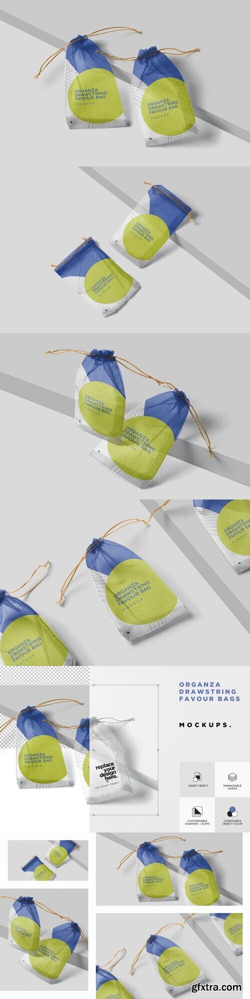 Creativemarket - Organza Drawstring Favor Bag Mockups 10182266