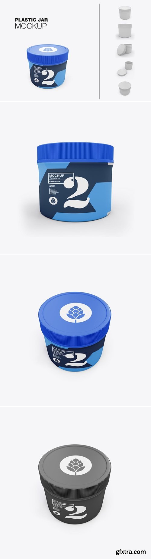 Set Plastic Protein Jar Mockup E9KGK8V