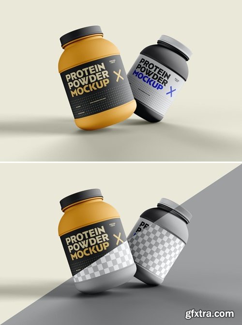 Food Supplement Plastic Jar Mockup 3SCXV7J