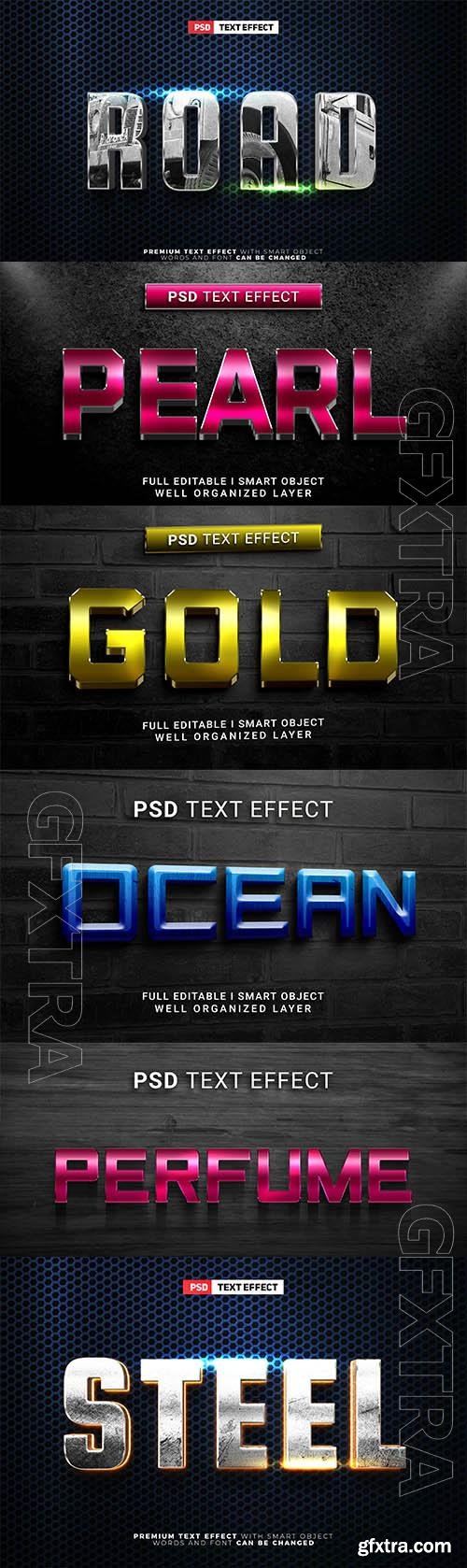 Psd style text effect editable set vol 66