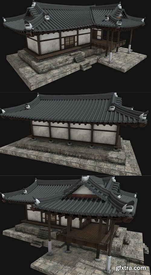Korean Traditional House 3D Model