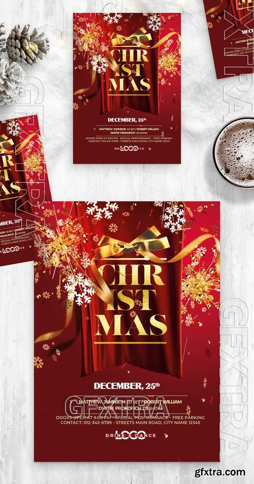 Red Christmas Flyer Poster Layout 532852033