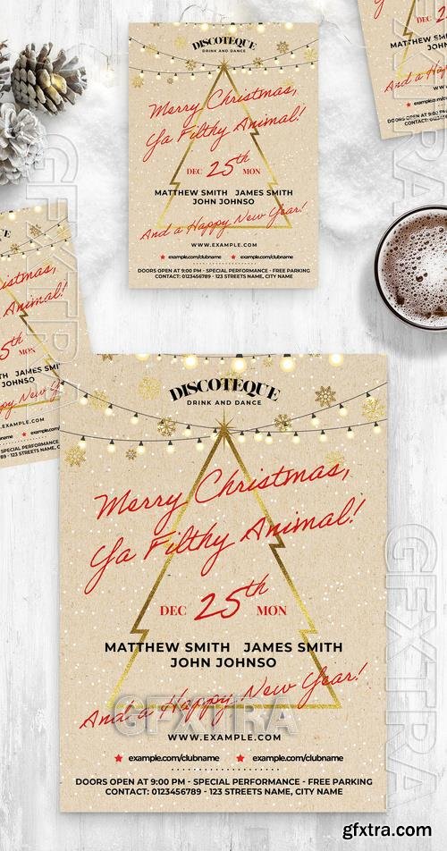 Rustic Christmas Flyer Poster with Tree 532852029