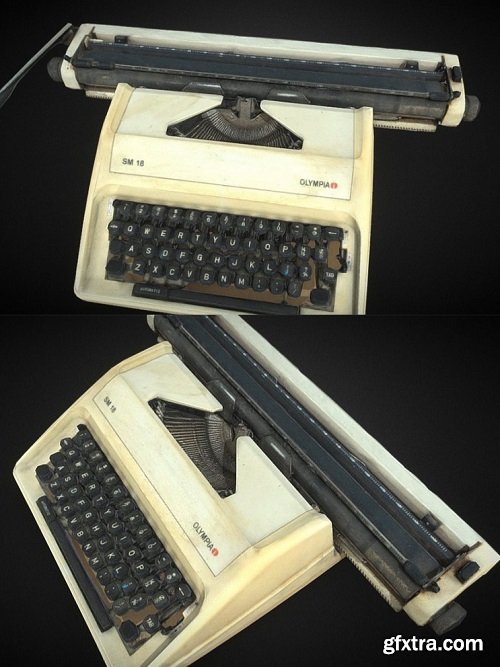 Old Typewriter 3D Model