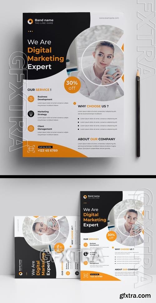 Business Flyer Layout with Colorful Accents 525397807