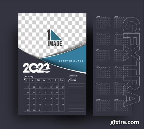 Vector 2023 calendar happy new year design with sapce of your image vol 3