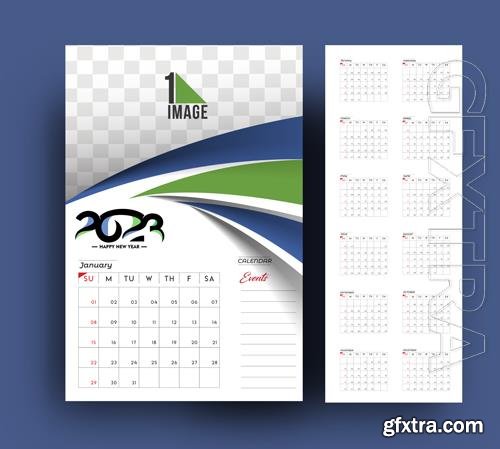 Vector 2023 calendar happy new year design with sapce of your image vol 1